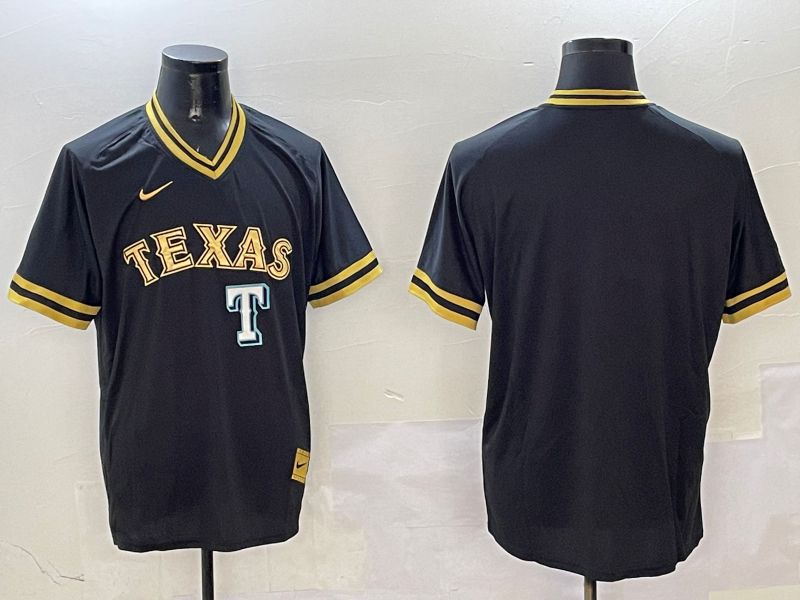 Men Texas Rangers Blank Black Gold Game 2025 Nike MLB Jersey style 3